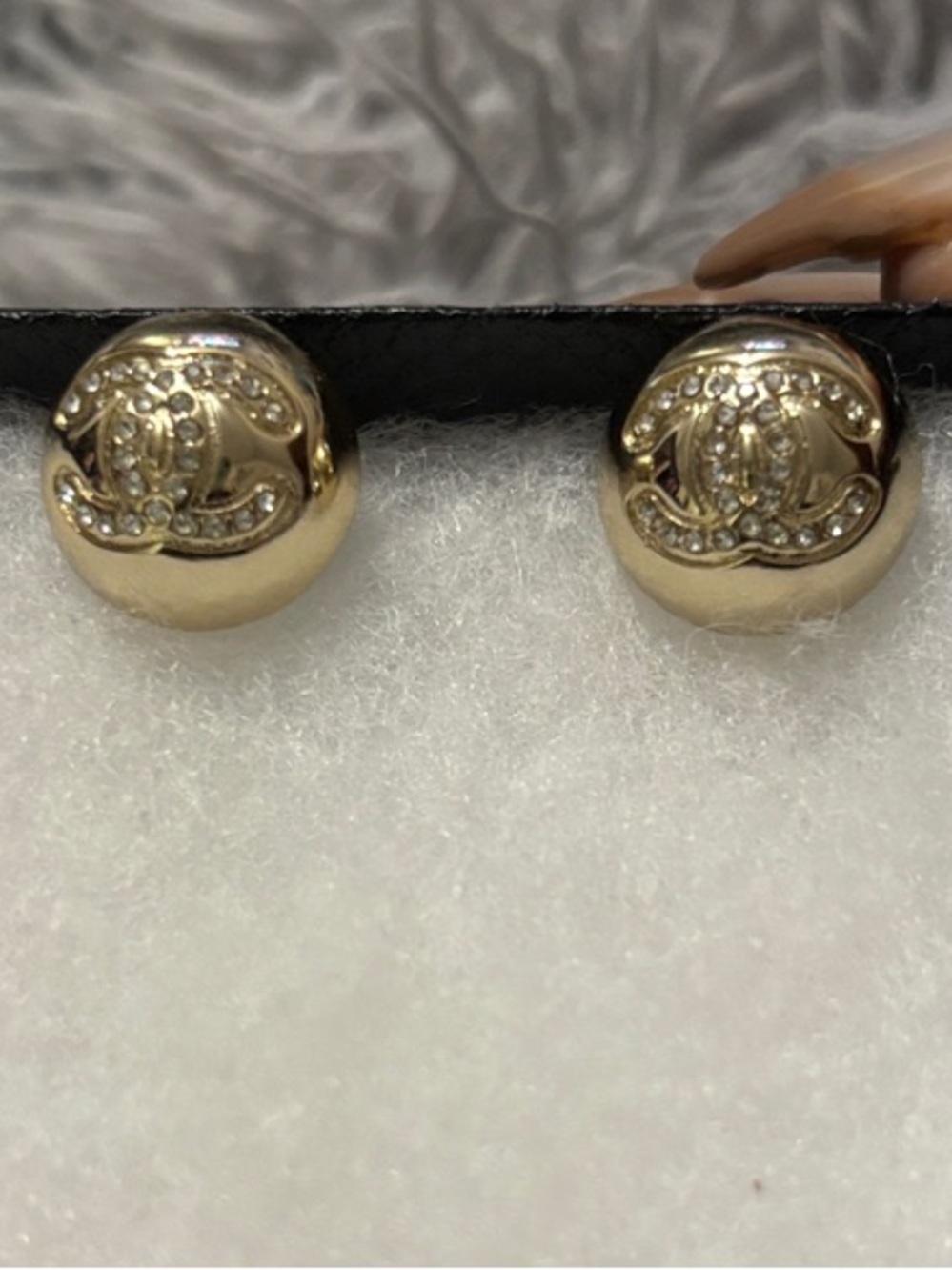CC Gold-Tone Round Stud Earrings